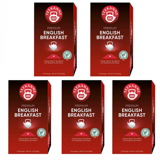 Teekanne Premium English Breakfast Schwarztee Mischung 35g 5er Pack 