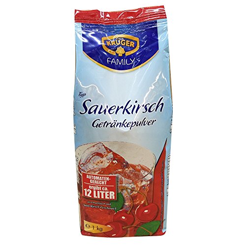 Krüger Getränkepulver Sauerkirsche für 12 Liter Getränk 1000g 