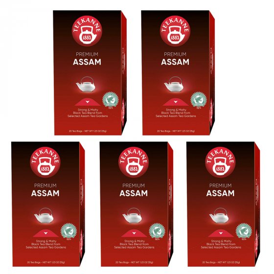Teekanne Premium Assam Schwarztee kräftig und malzig 35g 5er Pack 