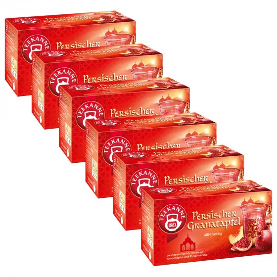 Teekanne Persischer Granatapfel süss fruchtig Früchtetee 45g 6er Pack 