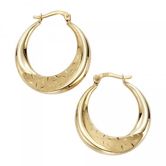 Ohrringe Gold 333 glanz matt mit einem Durchmesser von 25mm 