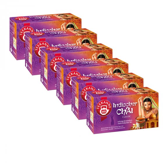 Teekanne Indischer Chai Classic würzig und fernöstlich 40g 6er Pack 