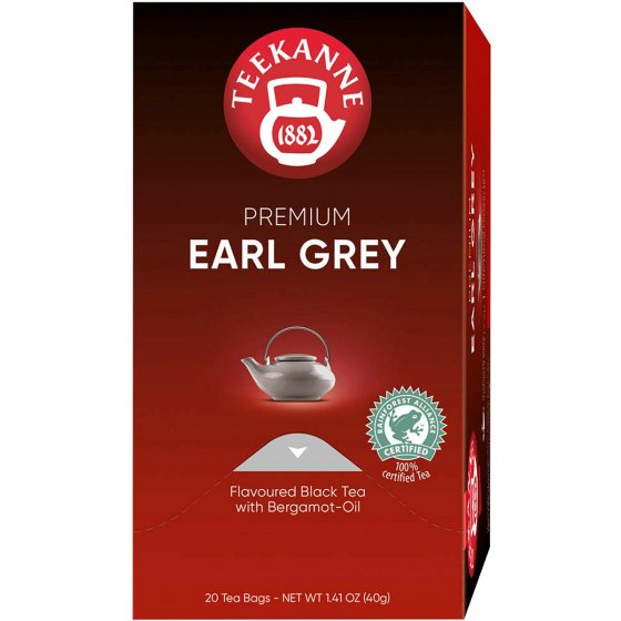 Teekanne Premium Earl Grey Schwarztee blumig und fruchtiger 40g 