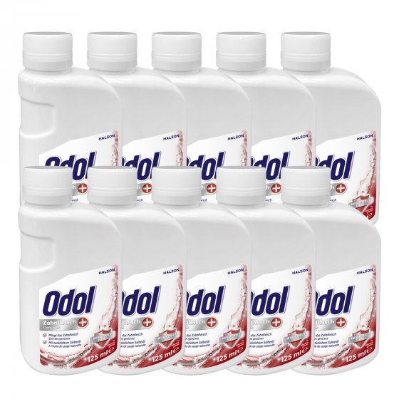 Odol med 3 Zahnfleisch und Mundwasser ohne Alkohol 125ml 10er Pack 