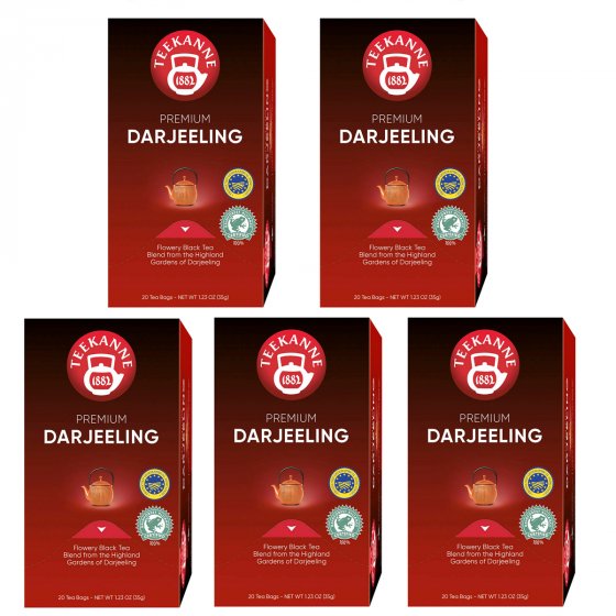 Teekanne Premium Darjeeling zarter blumiger Schwarztee 35g 5er Pack 
