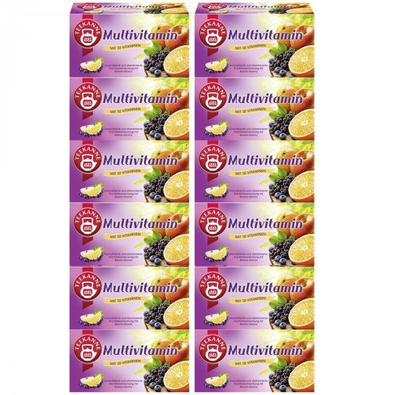 Teekanne Multivitamin mit 10 Vitaminen erlesene Früchten 60g 12er Pack 