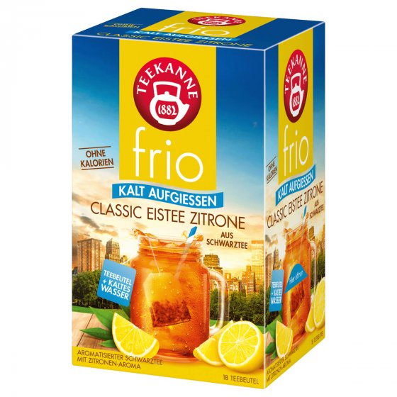 Teekanne frio Classic Eistee Zitrone ohne Kalorien aus Schwarztee 45g 