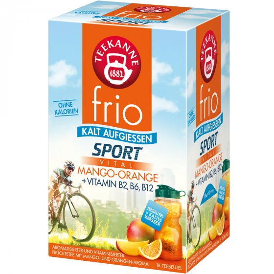Teekanne frio Sport Vital Mango Orange aromatisierter Früchtetee 45g 