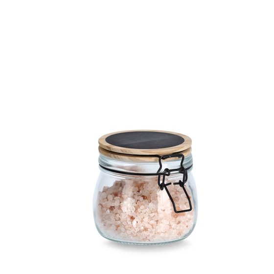 Basera Vorratsglas Mit Herzmotiv – 1000 Ml, Bügelverschluss, Holzdeckel, 11x17 Cm