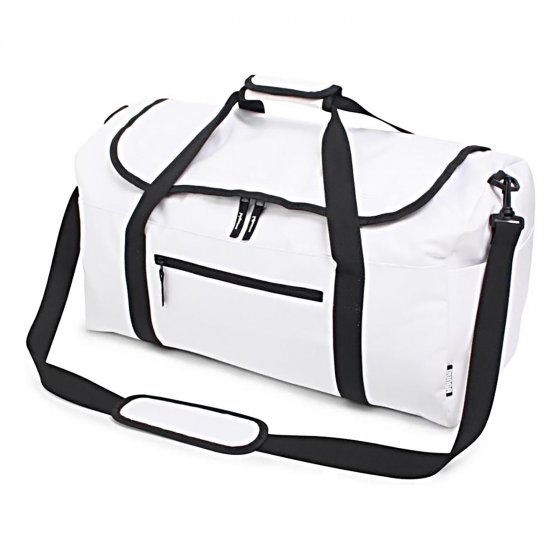 Reisetasche weiß, schwarze Verzierungen Dunga