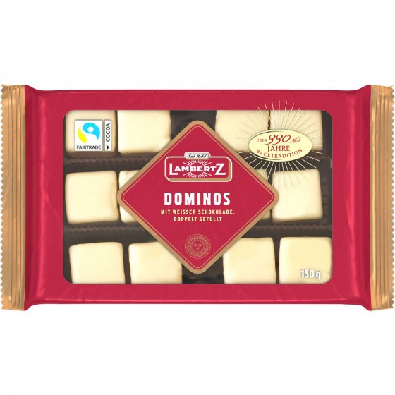 Henry Lambertz Dessert Domino Weiss mit weißer Schokolade 150g 