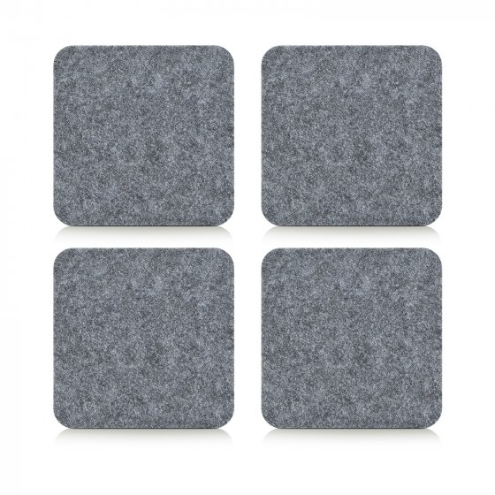 Glasuntersetzer 4er-Set Filz quadratisch 