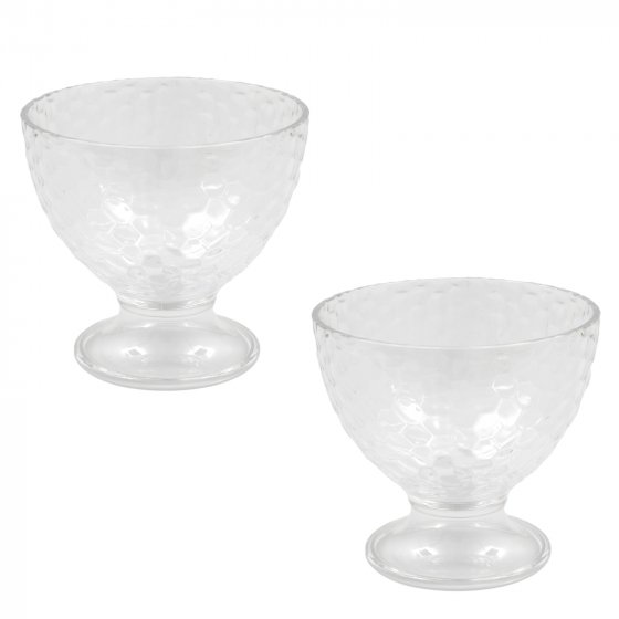 Eisbecher 2er Set Kunststoff mit Blaseneffekt 