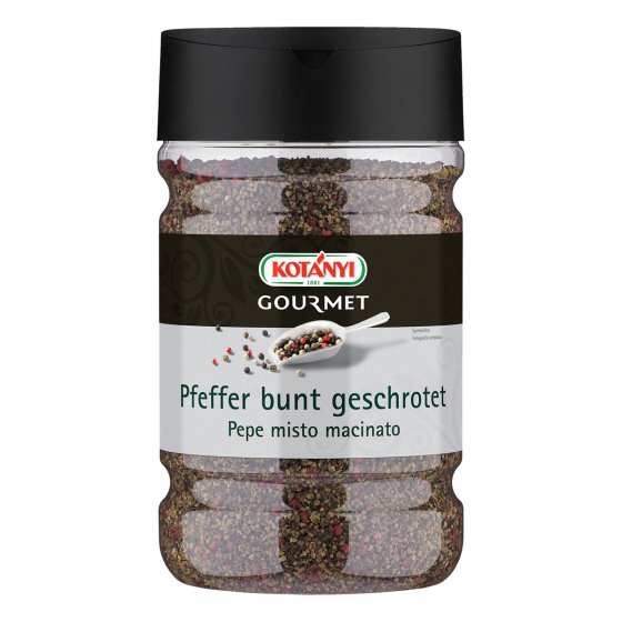 Kotanyi Pfeffer bunt geschrotet schwarz weiß grün und Rosa Beeren 660g 