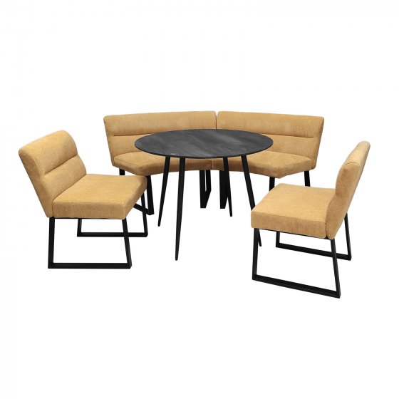 Sitzgruppe Liron Tisch, 2 Bänke und 2 Stühle Gelb 