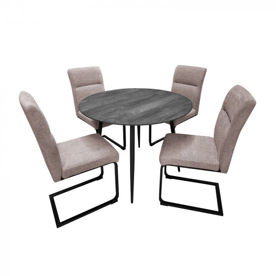 Sitzgruppe Liron Tisch und 4 Schwingstühle Cappurro 