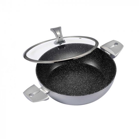 Servierpfanne mit Deckel 28 cm Metallic Silver 