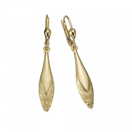 Ohrringe 375 Gold glanz matt diamantiert 