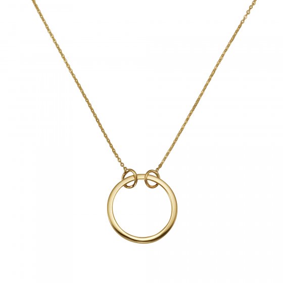 Halskette Gold 375 45/42cm lang Kreis Motiv 