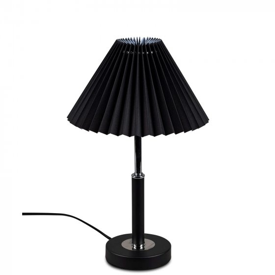 Tischlampe Schwarz Plissee Schirm 