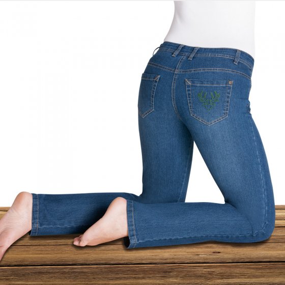 Damen Jeans mit Stickerei,blau 48 | Blau