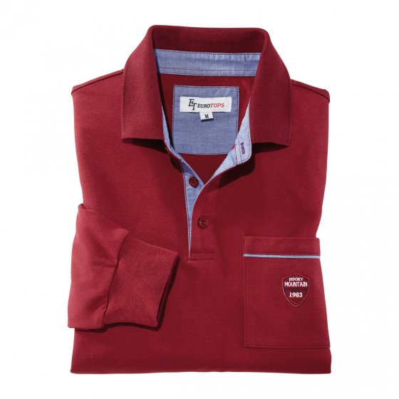 Interlock Langarmshirt,bordeau M | Bordeaux