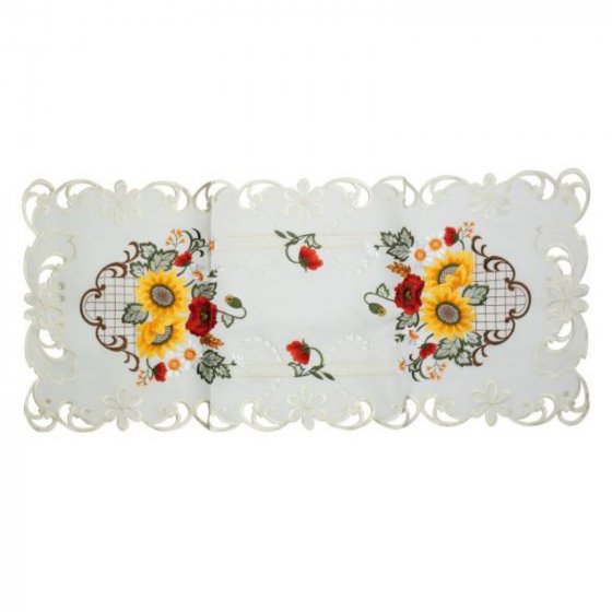 Tischläufer 40 x 90 cm Sonnenblumen und Mohn