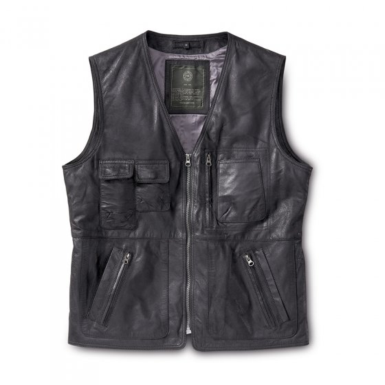 Lederweste m.vielen Taschen,sw 60 | Schwarz