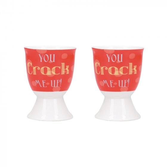 Eierbecher Porzellan 2er-Set YOU CRACK ME UP 
