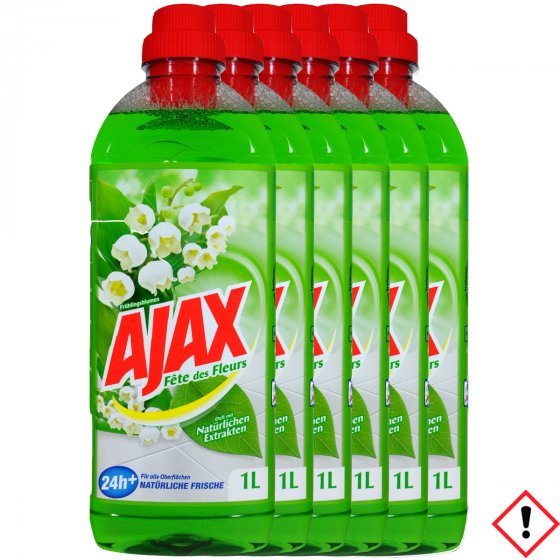 Ajax Allzweckreiniger Frühlingsblumen natürliche Frische 1000ml 6er 