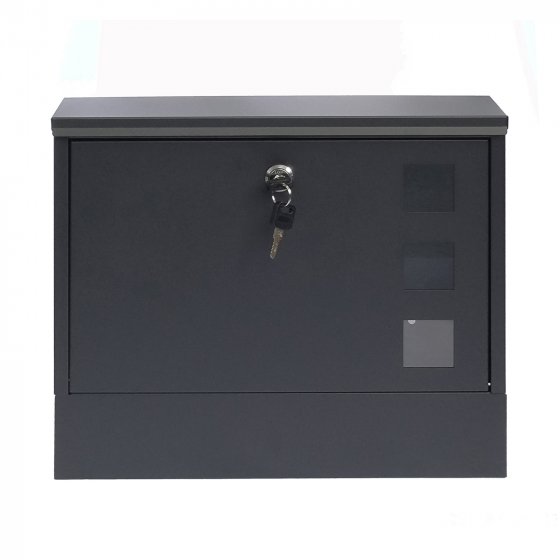 Briefkasten Amin Schwarz modern mit Zeitungsfach 