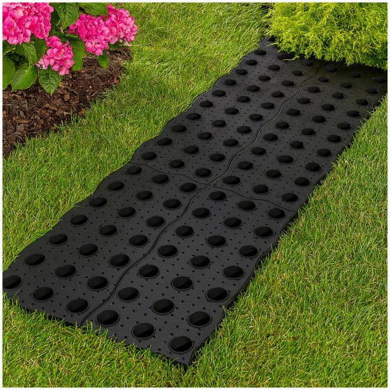 Gehwegplatten Set aus Kunststoff 4 teilig wetterfest für Gartenwege
