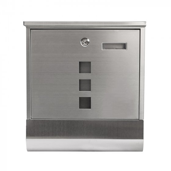 Briefkasten Amin Edelstahl mit Zeitungsrolle 