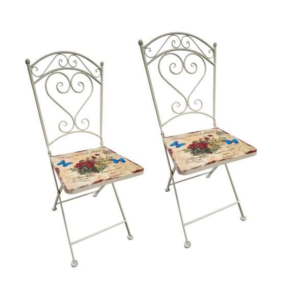 Metallstuhl 2er Set Flowers and Plants 