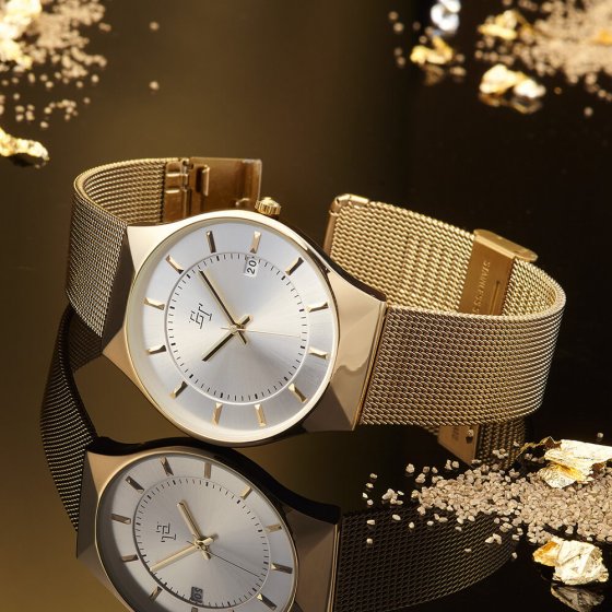 IHR GESCHENK: Milanaise-Armbanduhr „Gold” 
