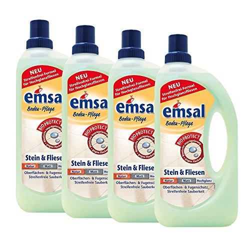 Emsal Bodenpflege Stein und Fliesen für Oberflächen 1000ml 4er Pack 