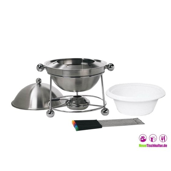 Fondueset inklusive 4 Gabeln und Stövchen 