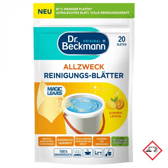 Dr.Beckmann Allzweck Reinigungs-Blätter Magic Leaves Summer Lemon 44g 