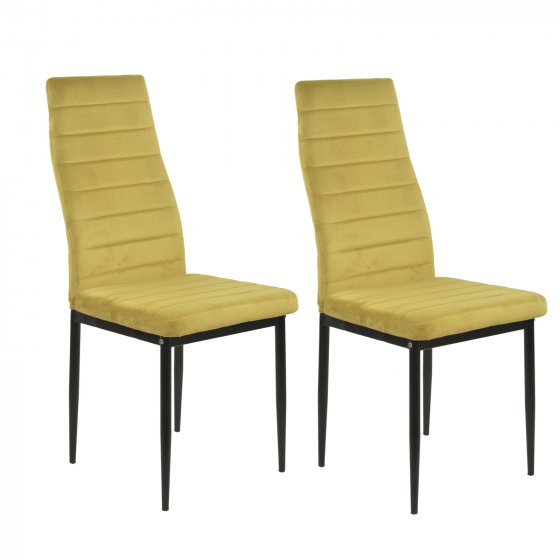 Stuhl Memphis Velvet 2er-Set Curry