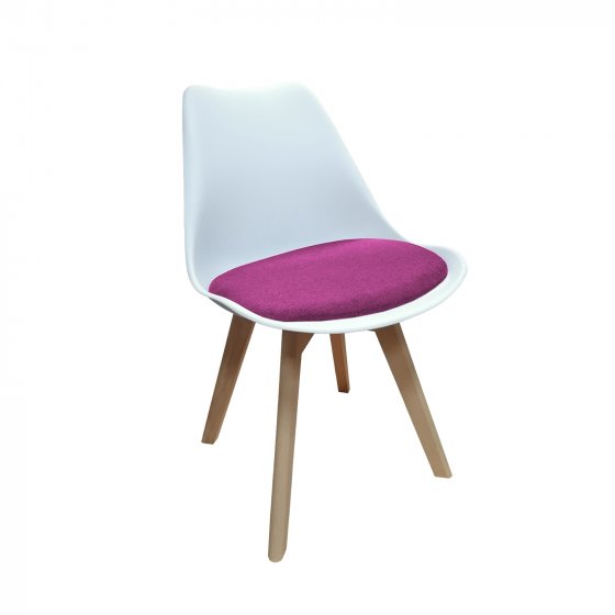 Stuhl Atlanta Weiß, Webstoff Pink