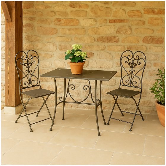 Gartentisch Metalltisch Rostoptik Rechteckig dekorativ Vintage 