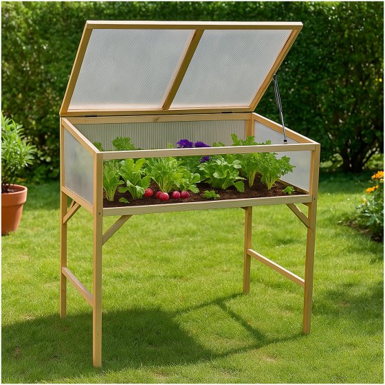 Hochbeet mit Dach Ideal für Gemüse und Kräuter 