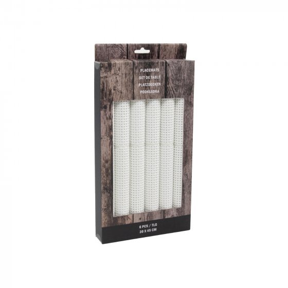 Tischset 6-teilig Platzset Weiß 