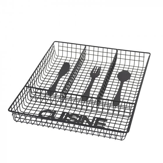 Besteckkasten aus schwarzem Metalldraht 
