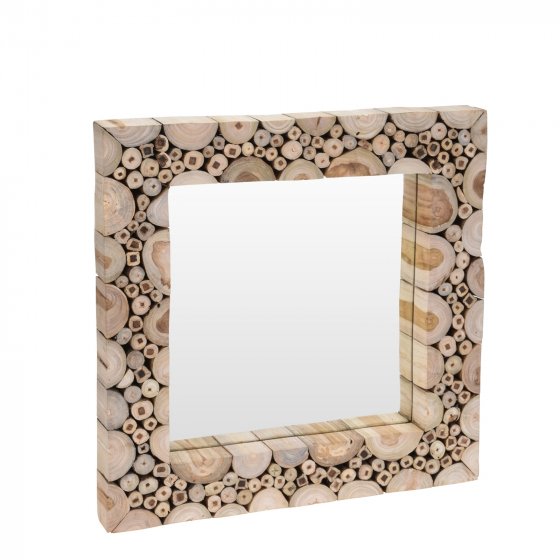 Wandspiegel mit Teak Holz Rahmen 
