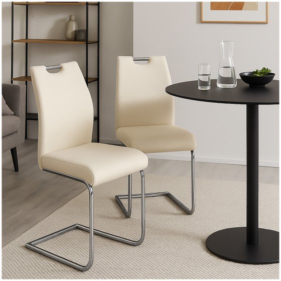 Esszimmerstuhl 2er Set Cremeweiß Nelly 