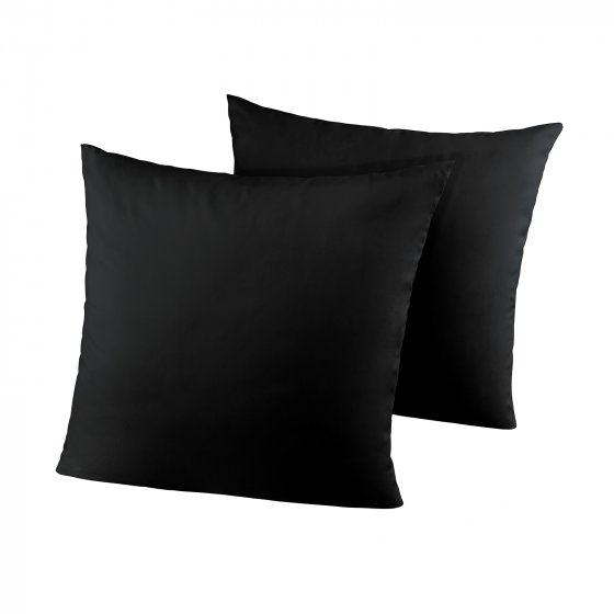 Kissenhüllen 2er Set 40 x 40 cm Mikrofaser Schwarz