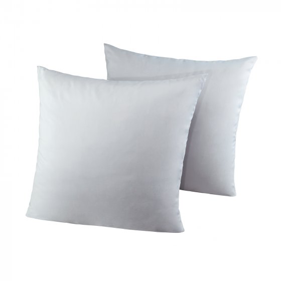 Kissenhüllen 2er Set 40 x 40 cm Mikrofaser Silber