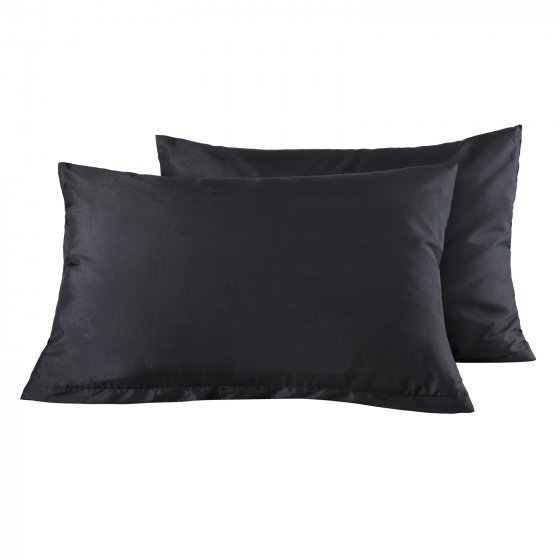 Kissenhülle Microfaser 2er Set 40 x 60 cm Schwarz