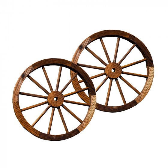 Holzrad 2er Set Rustikal 